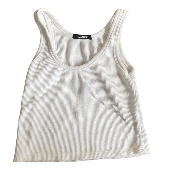 Talentless CROP MODAL TANK white ribbed M medium - Picture 5 of 14